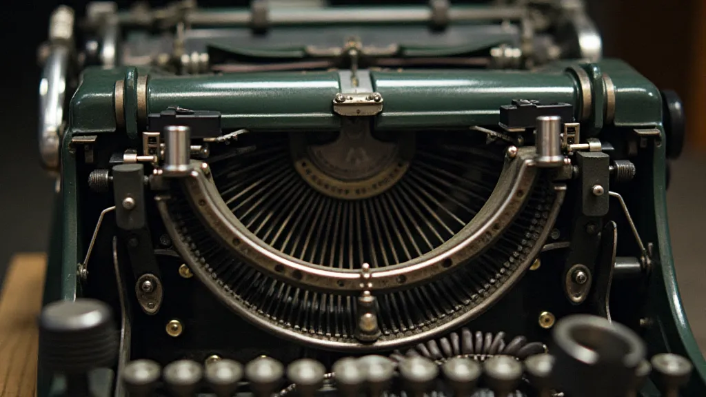 Internal mechanisms of a vintage Remington typewriter