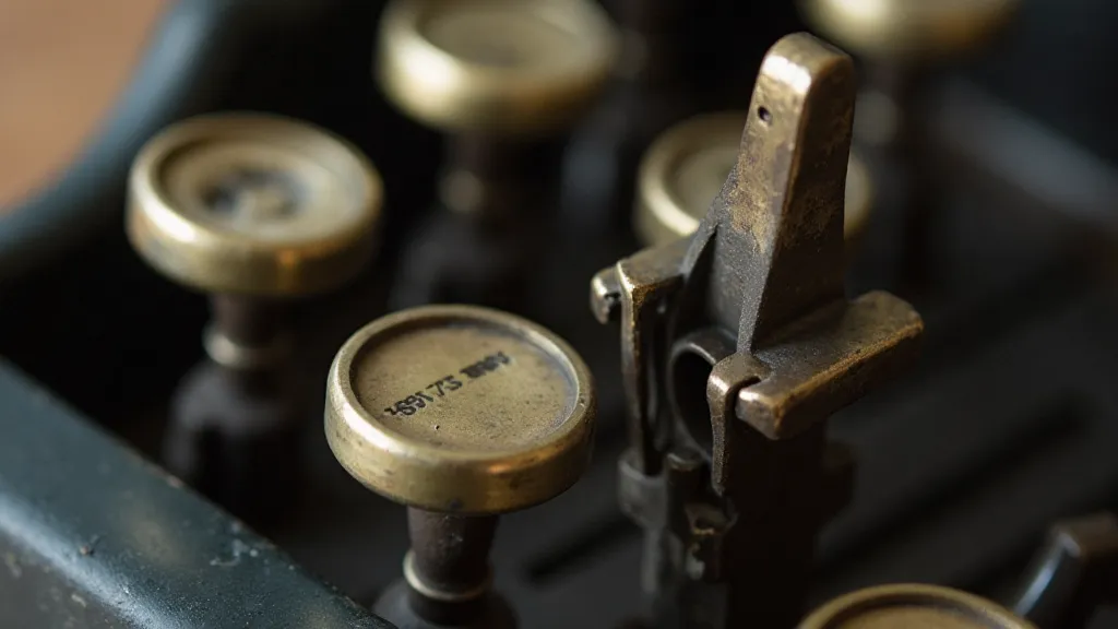 Close-up of Remington typewriter key assembly