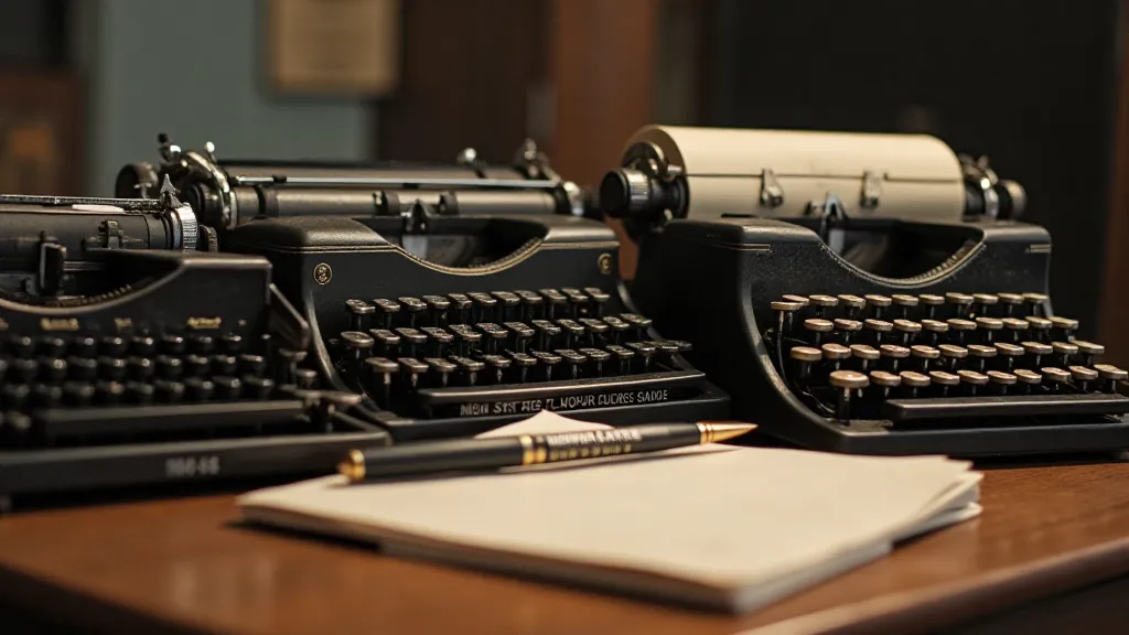 Collection of antique typewriters