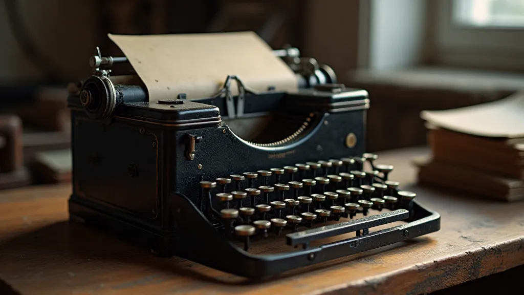 Vintage typewriter on desk