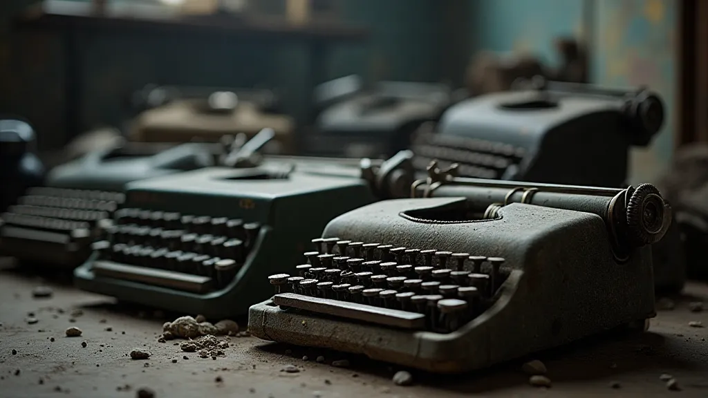Collection of antique typewriters