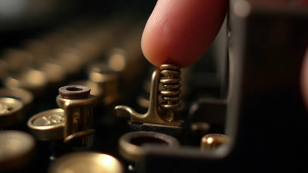 Close-up of typewriter springs