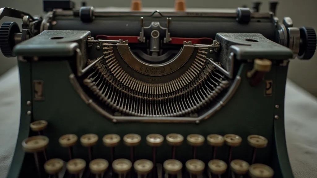 Close-up of Underwood typewriter mechanism